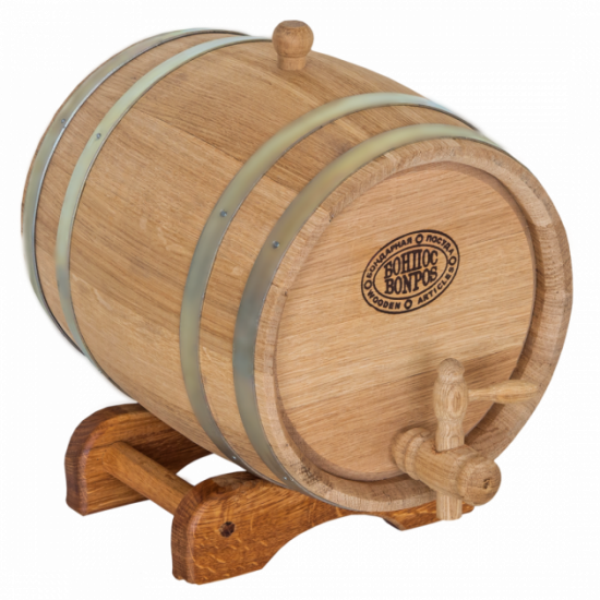 Oak barrel 5 l for wine, cognac (galvanized hoop) Bonpos - (BDOC5)