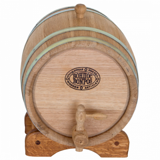 Oak barrel 5 l for wine, cognac (galvanized hoop) Bonpos - (BDOC5)