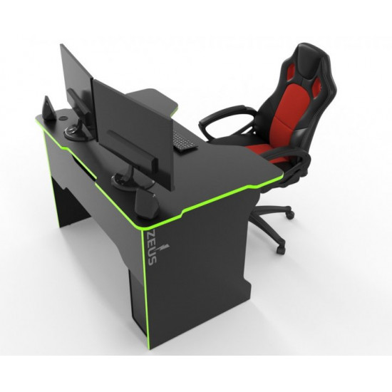 Gaming table Tron chipboard Zeus black/lime