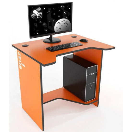 Gaming desk Sputnik Zeus orange with black edge