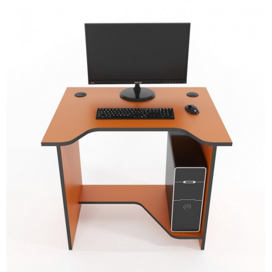 Gaming desk Sputnik Zeus orange with black edge