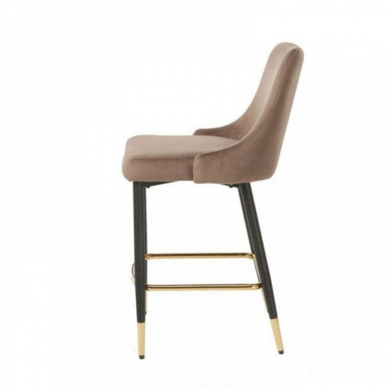 Bar stool corduroy + painted metal B-128 Vetro Mebel Mocha