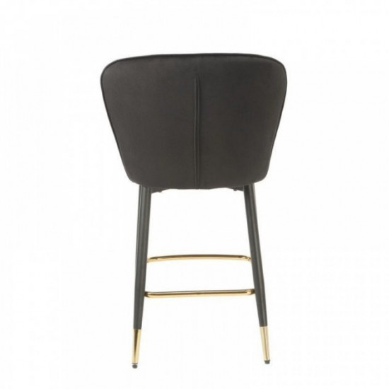 Bar stool corduroy + painted metal B-126 Vetro Mebel Black