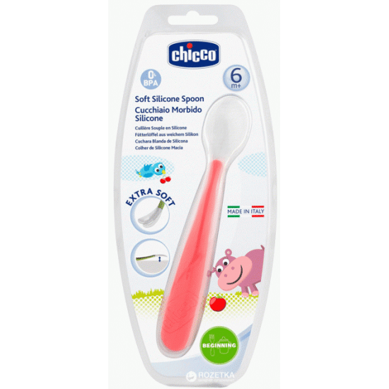 Silicone spoon Chicco 6m+ Red, 1 pc. (06828.71)