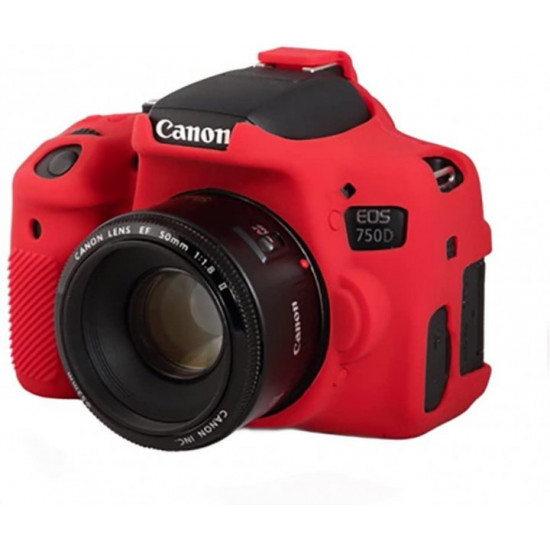 Protective silicone case for Canon EOS 750D cameras - red