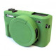 Protective silicone case with cover for CANON G7X Mark II cameras - green