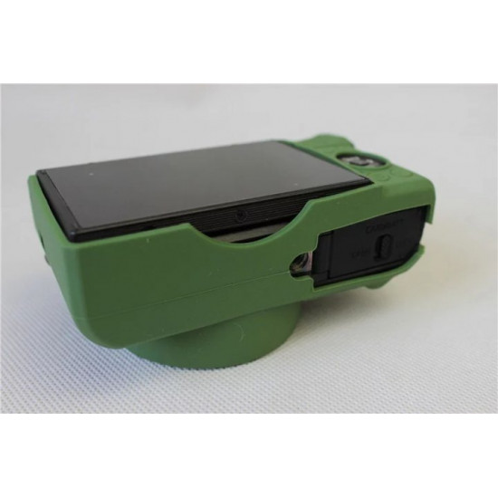 Protective silicone case with cover for CANON G7X Mark II cameras - green