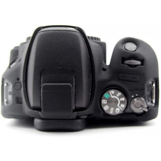 Protective silicone case for Canon EOS 200D, 200D II cameras - black