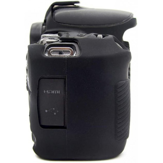 Protective silicone case for Canon EOS 200D, 200D II cameras - black