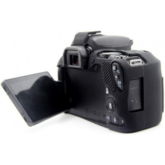 Protective silicone case for Canon EOS 200D, 200D II cameras - black