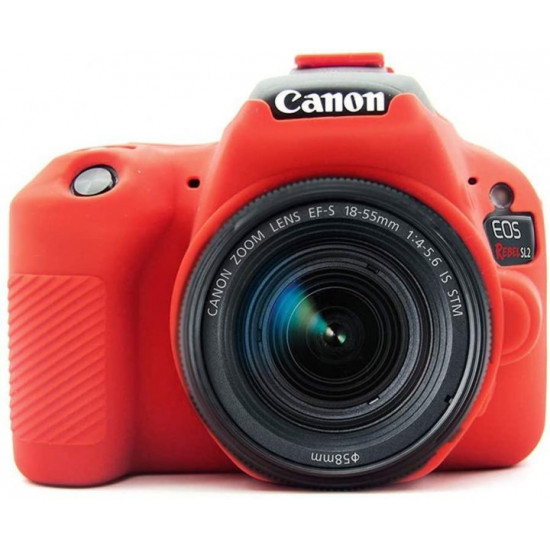 Protective silicone case for Canon EOS 200D, 200D II cameras - red