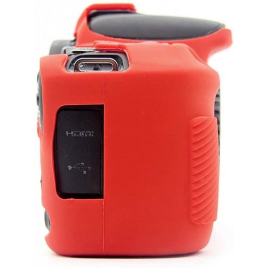 Protective silicone case for Canon EOS 200D, 200D II cameras - red