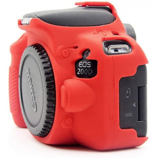 Protective silicone case for Canon EOS 200D, 200D II cameras - red