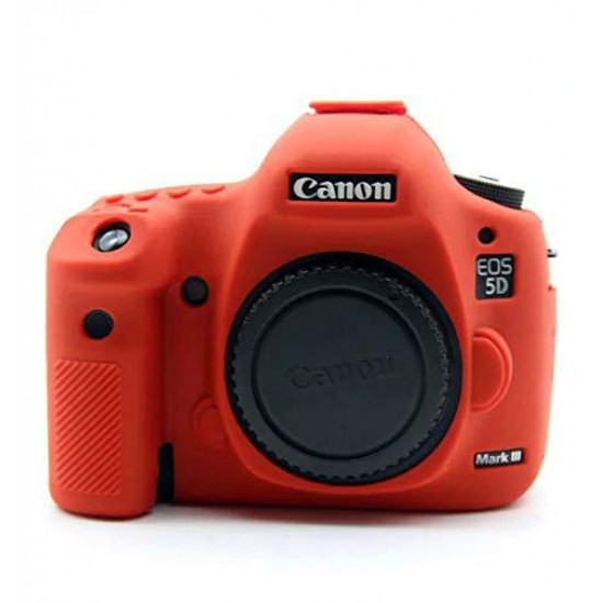 Protective silicone case for Canon EOS 5D Mark III, 5Ds, 5Dr cameras - red