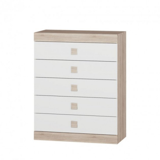 Bedroom Sonata Set 10 made of laminated chipboard Sonoma Oak + White Everest