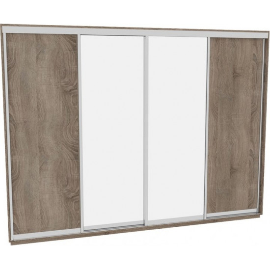 Sliding wardrobe HOUSE B386 Sonoma oak truffle chipboard+Mirror 380x60x220