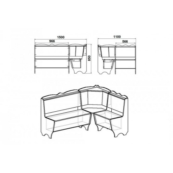 Kitchen corner Rhodes Companit Nymphea alba + Gray