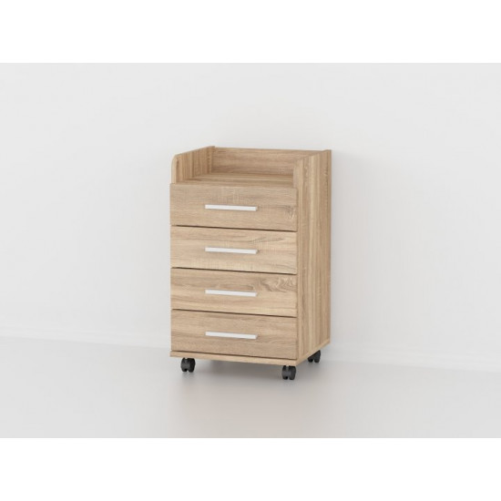 Nightstand on wheels Forte Vilda 664x400x356 Sonoma Oak