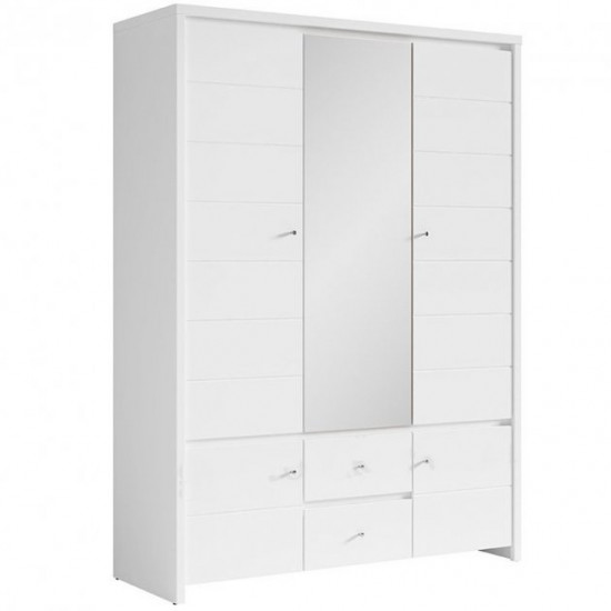 Five-door swing wardrobe SZF5D2S(B) for the bedroom made of chipboard Christina Gerbor