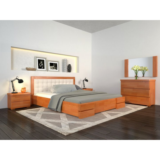 Arbordrev Regina Lux bed squares with mechanism (160*200) pine Alder