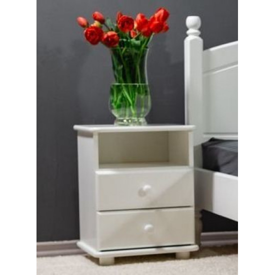 White wooden bedside table TB-5 Skif