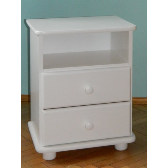 White wooden bedside table TB-5 Skif