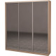 Three-door wardrobe Roko 209.2x45x242 cm Mirror Milky oak (20200025237)