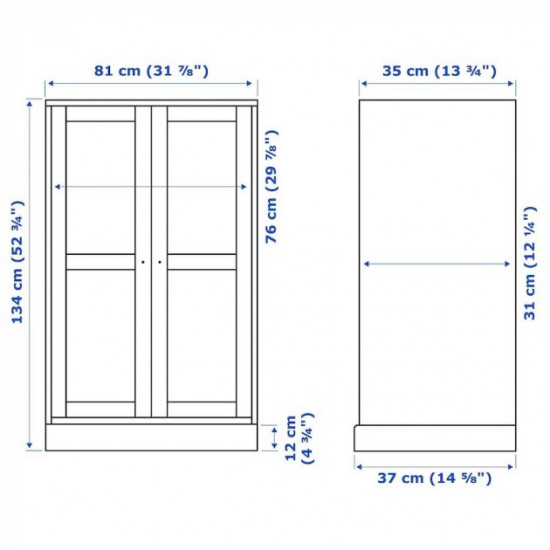 Сервант IKEA HAVSTA 81х37х134 см білий прозоре скло (692.751.10)