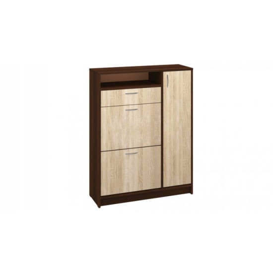 Shoe cabinet T-5 Pekhotin Walnut + Sonoma Oak