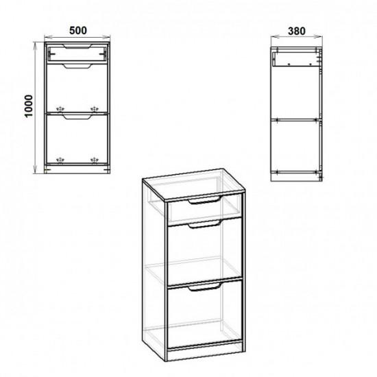 Shoe cabinet TO-11 Companit Walnut