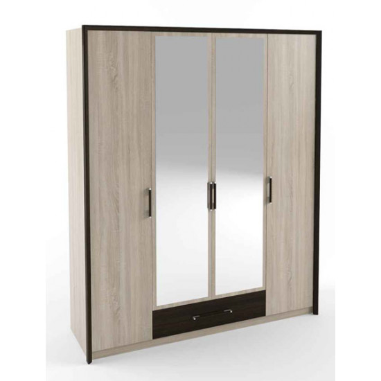 Wardrobe Sokme Scarlet 4D Sonoma Oak/Wenge magic