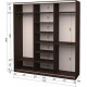 Three-door wardrobe Roko 179.2x242x60 cm Mirror Wenge Oak (20200024313)