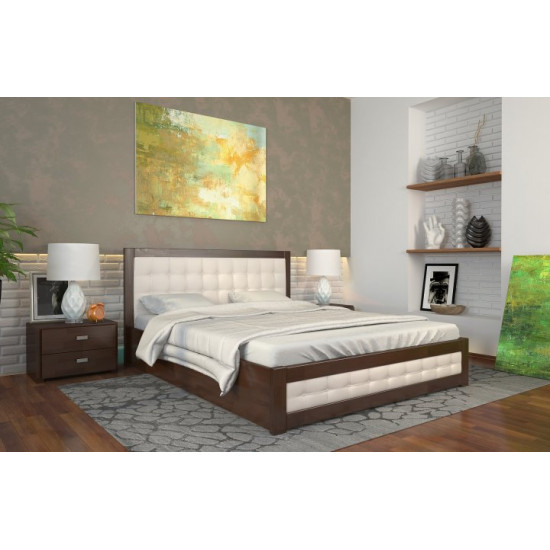 Arbordrev bed Renata D squares with mechanism (160*190) pine Dark walnut