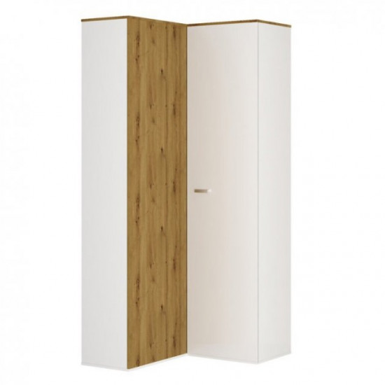 Corner wardrobe Barcelona Sokmé Artisan Oak + White (laminated chipboard)