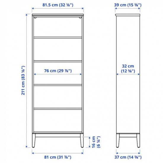 Книжковий шафа IKEA IDANAS 81x39x211 см білий (804.878.27)