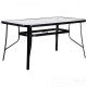 Outdoor table AMF Cancun frame black glass wave