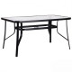 Outdoor table AMF Cancun frame black glass wave