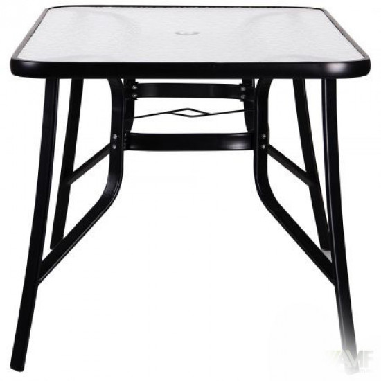 Outdoor table AMF Cancun frame black glass wave