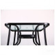 Outdoor table AMF Cancun frame black glass wave