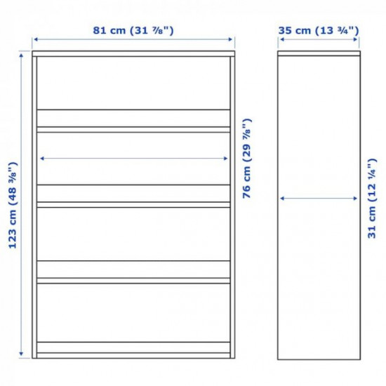 Книжковий шафа IKEA HAVSTA 81x35x123 см білий (703.886.39)