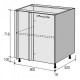 Kitchen module lower corner Roko Runa 80x52x82 cm Gray Ash (MNU 80x82 (1000))