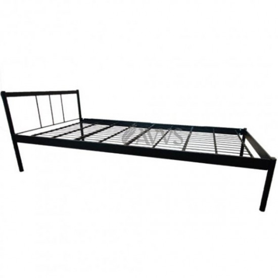 Metal bed Metakam 200x90 BASIS-1 with a base for a cotton mattress, Black Matt