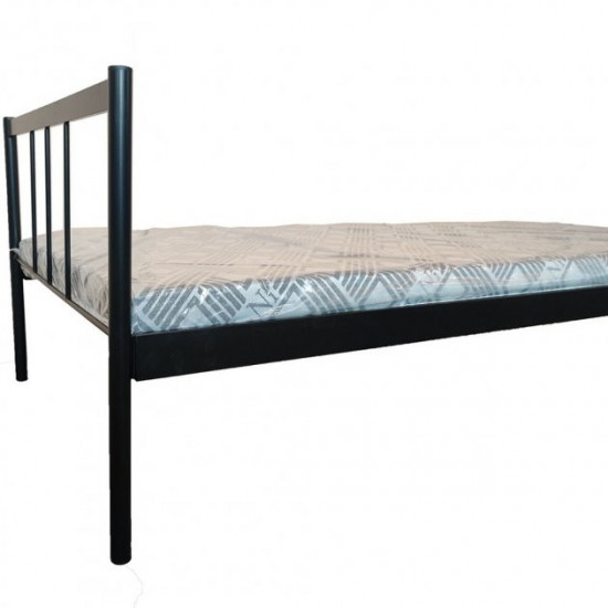 Metal bed Metakam 200x90 BASIS-1 with a base for a cotton mattress, Black Matt