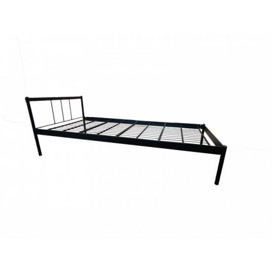 Metal bed Metakam 200x90 BASIS-1 with a base for a cotton mattress, Black Matt