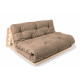 Futon chair in the living room made of solid beech wood Layti 140 Woodman natural/beige