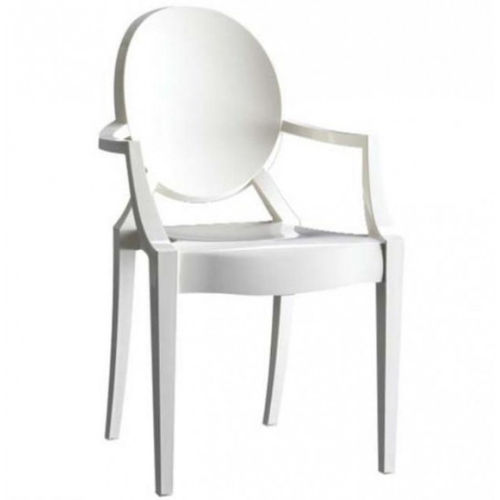 Chair for kitchen, living room plastic with armrests Doris Group SDM White