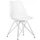 Chair for kitchen, living room with leatherette metal/plastic pillow Tower C Group SDM White