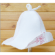 Women's sauna hat Flower, white