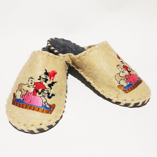 Felt wicker slippers 