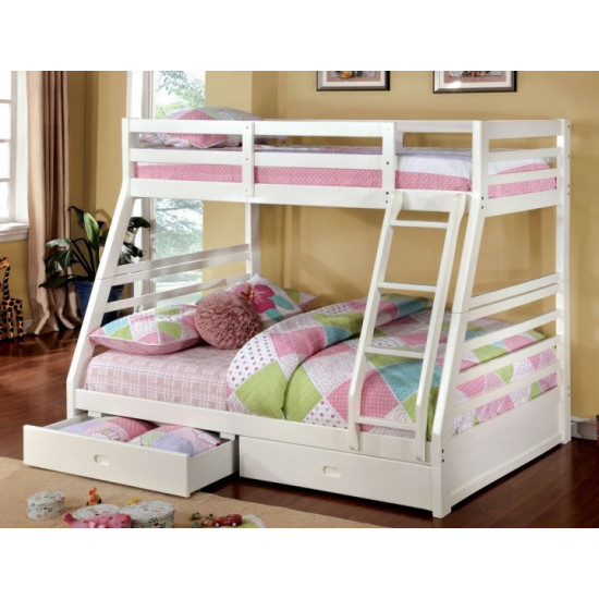 Bunk Bed Kylie with drawers, white